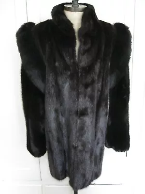 Black Mink Fur And Fox Fur Trim Coat Never Worn With Receipt • $799.99