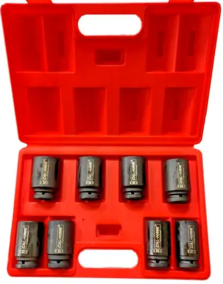 8PC 3/4  DR. 6 Point Deep Air Impact Tool CRV Pro 27mm To 38mm Socket Set-Metric • $101.89