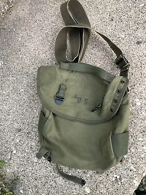 Early Vietnam 60s US Army USGI M56 M1961 OD Green Field Pack Buttpack & Strap • $95