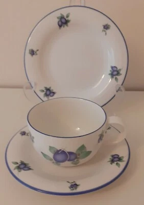 £8.65 • Buy Royal Doulton Everyday Blueberry TC 1204 Trio Cup Saucer &  Plate