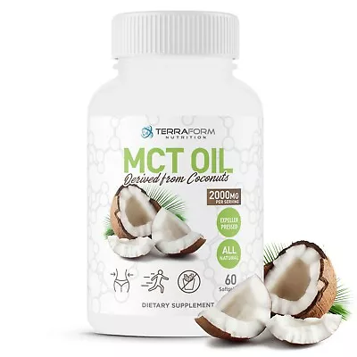 PURE MCT OIL - All Natural From Coconuts Weight Loss For YOU -2000mg - 60 CAPS • $12.99