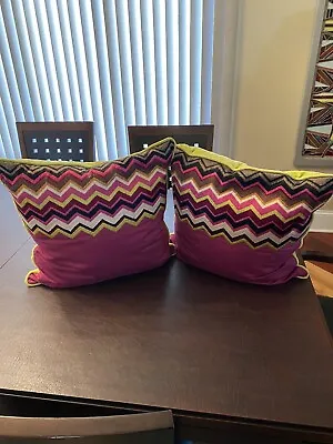 Rare MISSONI X Target Purple Passion Chevron Toss Accent Pillow Zig Zag 20x20 • $60