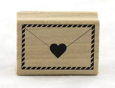 Envelope & Heart Wood Mounted Rubber Stamp Martha Stewart NEW Love Valentine Art • $4.25