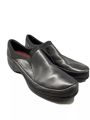 Merrell Spire Stretch Clogs Loafers Heels Shoes J43962 Black Leather Women’s 11 • $22.99