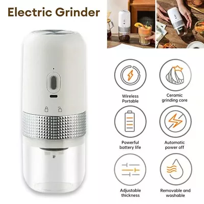 Electric Coffee Grinder Mini Automatic Burr Coffee Bean Grinder Rechargeable New • $35.23
