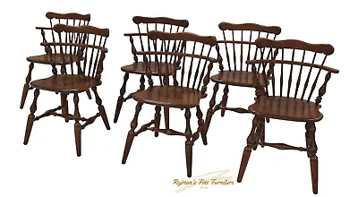 Ethan Allen Heirloom Nutmeg Maple Comb Back Dining Chairs- Set Of 6 #10-6040 • $1365