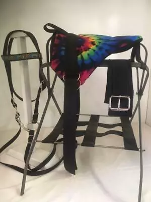  Miniature Horse / Sm Pony Childrens Bareback Saddle Pad Set - Bright Tye Dye • $69.74