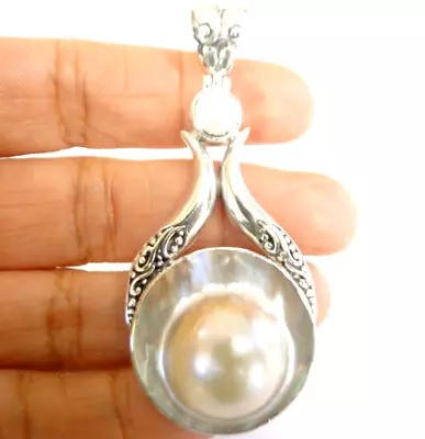 Round Blister Pearl Mabe 925 Sterling Silver Pendant • $89