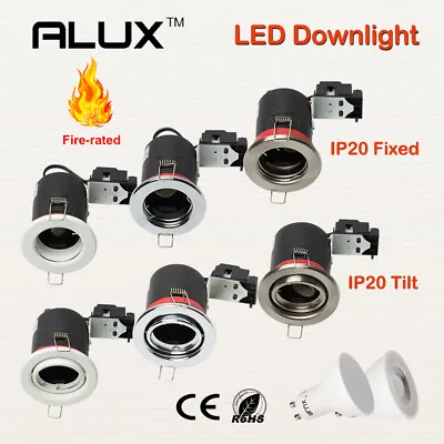 £27.03 • Buy LED GU10 Fire Rated Downlights Fixed Or Tilt 5W 7W Recessed Ceiling Spot Lights