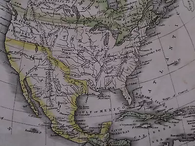 1825 Map ~ NORTH AMERICA MEXICO Incl. TEXAS - EARLY AMERICA - RUSSIAN AMERICA • $45.95