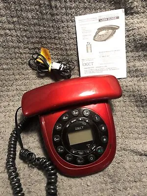 Home Phone Red Idect Carrera Classic Corded  Caller Display Speakerphone Design • £9.99