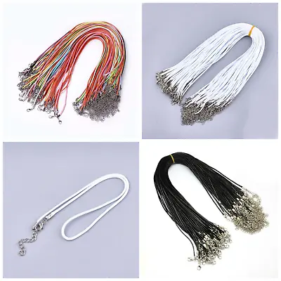 Waxed Cotton Cord Necklace Thongs Soft Shiny Imitation Leather 17  10pcs • £3.45