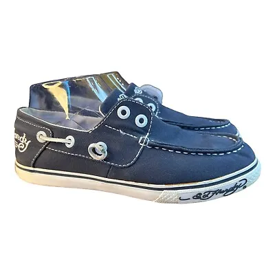 Ed Hardy 1971 Womens Size 7 Sneaker Shoe Blue And White Slip On • $20.31