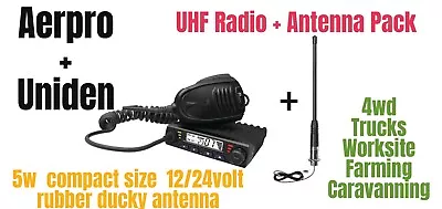 BRAND NEW Aerpro AP477E UHF 80 Channel Radio 5 Watt And 3 DB Uniden ANTENNA • $189