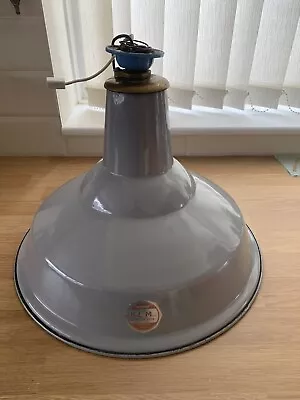 £55 • Buy Vintage Industrial Enamel Benjamin RLM  Crysteel 15” Pendant Light