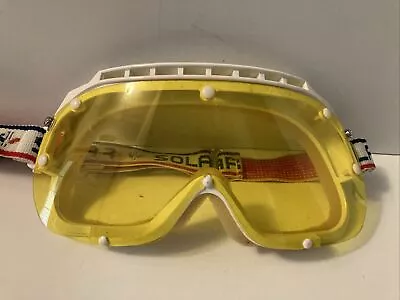 Vintage Solar Retro Ski Snowboarding Motorcycle Goggles Yellow Lenses France • $29.99