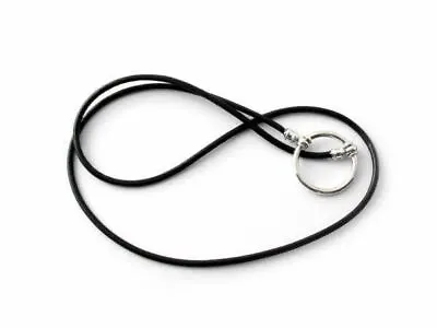 LA LOOP 960LP Black Eyeglass Necklace 25  Inch Black Italian Leather Silver 23mm • $99.95