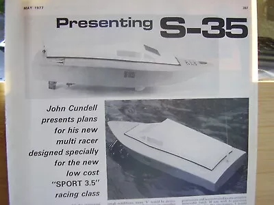 £6 • Buy Original Model Boat Plan S35 Multi Racer Model Boat  Free Uk Post