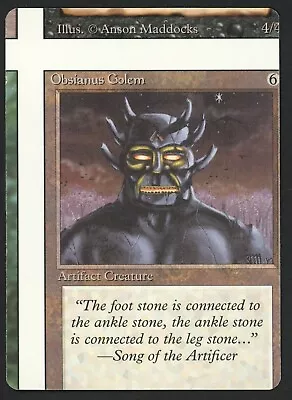 ***Obsianus Golem Revised NFC Miscut*** MTG Revised Magic Kid Icarus • $5.50