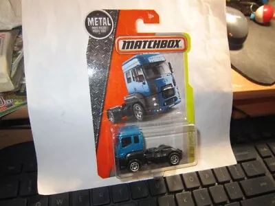 '13 FORD CARGO #34 Blue Semi Truck - MBX Construction - 2017 Matchbox • $2.38