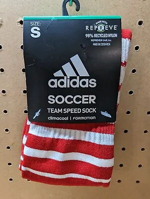 ADIDAS Team Speed OTC Soccer Socks Red White Youth Size 13c-4y Climacool New • $12
