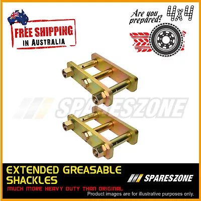 2 Rear 2  50mm Extended Greasable Shackles For Holden Rodeo TF Jackaroo L1 88-03 • $228.95