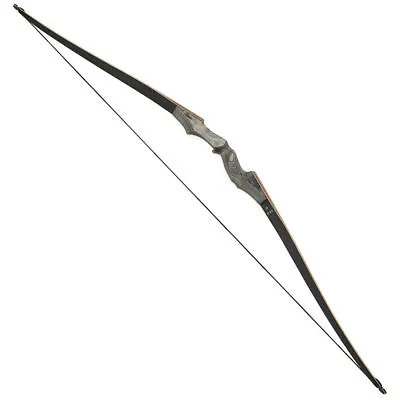 60  Black Hunter Right Hand Takedown Bow Longbow 20-60lbs Wooden Bow Archery • $89.99