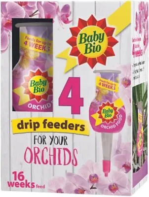 4 X Baby Bio Automatic Drip Feeder For Orchid Plants 40ml Gradual Healthy Growth • £6.50