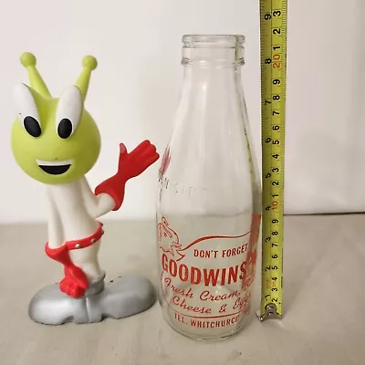 Vintage  Milk Bottle Dairy UK GOODWINS  W Elephant  Don't Forget To Order  • $9.99