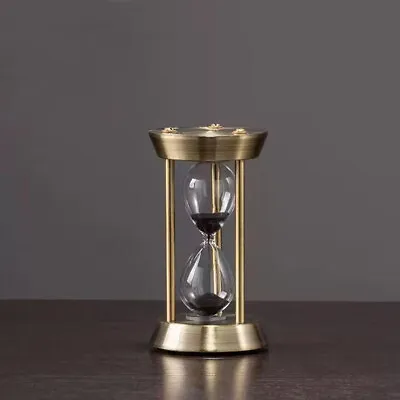 1/3/5/10/15 Minutes Timer Retro Bronze Hourglass Timing Sandglass Home Decor • £15.48