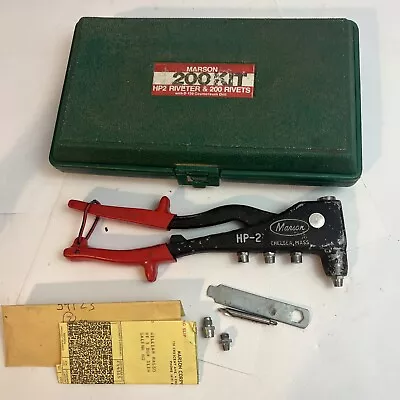 MARSON HP-2 HAND RIVET GUN KIT W Jaws And D-120 Countersunk Drill • $27