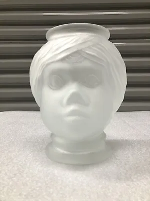 Testa Di Moro Head Vase Frosted Glass Piero Fornasetti Style Blackamoor MCM • $129.99
