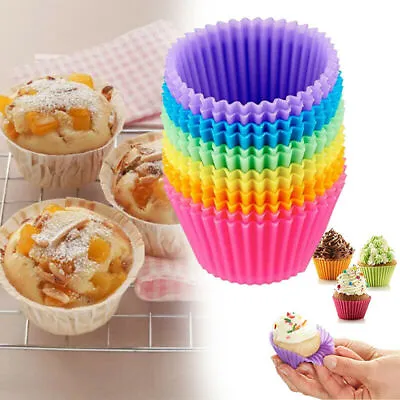 $6.59 • Buy Silicone Cupcake Baking Cups, Reusable & Non-Stick Muffin Cupcake Liners Holders