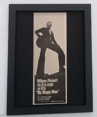 WILSON PICKETT*Mr Magic Man*1973*RARE*ORIGINAL*POSTER*AD*FRAMED*FAST WORLD SHIP • £69.95