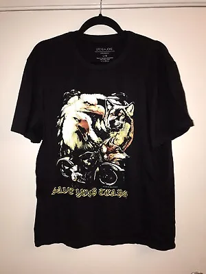 £14.57 • Buy Life Is A Joke Elevenparis Size L Black T-shirt Wolf Eagle Bike Merica America