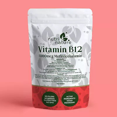 B12 Methylcobalamin Vitamin 1000mcg No Fillers We Add MSM High Strength • £24.99