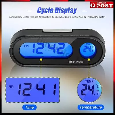 2 In 1 Car LCD Digital LED Electronic Clock Time Thermometer With Backlight • $11.39