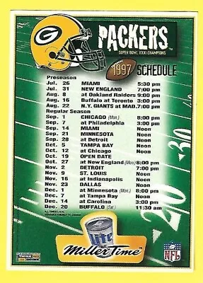 1997 Green Bay Packers Miller Lite Pocket Schedule • $1.99