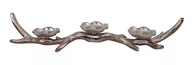 Elegant 3 Piece Silver Metal Antler Candle Holder Sturdy Centrepiece Home Decor • £29.78