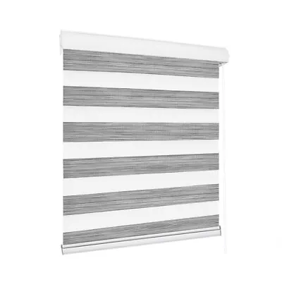 Blackout Zebra Roller Blind Curtains 120x210 Grey Marlow • $80.98