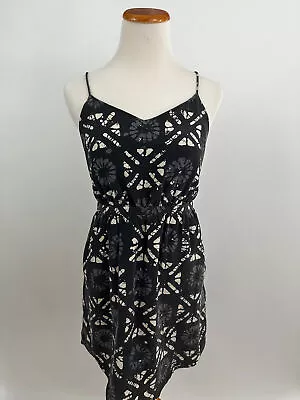 MADEWELL Black Print 100% SILK Dress Women's 2 • $19.60