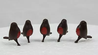 £6.29 • Buy Robin Cake Toppers Mini Plastic Christmas Yule Log Cupcake Snow Bird Decoration