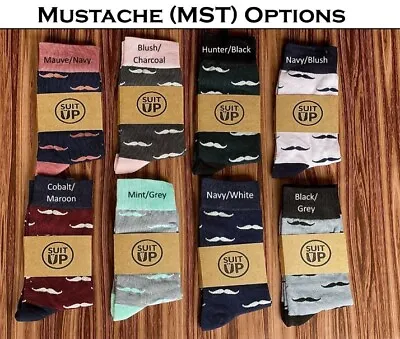 Groomsman Socks Mustache Pattern Socks Wedding Party Socks Mens Socks • $4.99