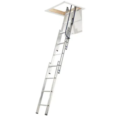 £79.99 • Buy Werner Easy Stow 3-Section Aluminium Loft Ladder 3m