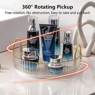 1 Tier Rotating Makeup Organizer Lazy Susan Trays Skincare Perfume Bathroom Box • $14.99