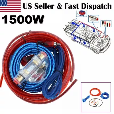 USA 8 Gauge Car Audio Cable Wiring Kit AMP Amplifier Install RCA Subwoofer Sub • $11.27