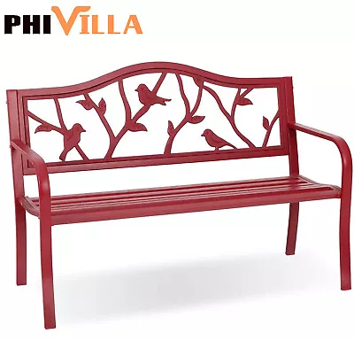 Patio Garden Bench Park Bench Outdoor Furniture Iron Metal Bench Porch Yard Deck • $149.99