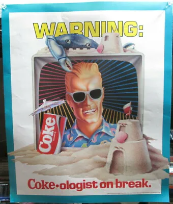 ORIGINAL '87 Coca~Cola MAX HEADROOM  WARNING: COKE-ologist On Break   • $15