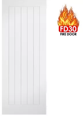 ✅ Branded Cottage Style Solid Core White Primed Doors Internal Fire Door 🔥FD30 • £75