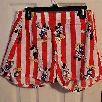 Vintage Hanes “It’s A Boxer” Mickey Mouse Disney Shorts L Red & White USA NWOT • $15